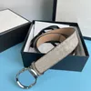 Cintura beige per donna designer uomo cinture doppia lettera placcato oro argento fibbia lunghezza regolabile cintura marrone moda vera pelle cintura morbida tela 4cm ga014