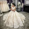 Luxus Brautkleider Champagner Applikationen Ball Brautkleider Vestido De Novia Plus Size Wedding295N