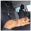 Collari per cani Guinzagli Solid Twoinone Harness Guinzaglio Cintura di sicurezza per auto per animali domestici Sedile posteriore Sicurezza regolabile per accessori per collare per cani gattino 230619