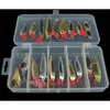 Приманки приманки 21pcsset приманка металлическая спиннера Spinner Lure Spoon Set 2,5-10G Fishing Spinner Lure Seaders с коробными тройными крючками для рыбалки с твердой приманкой 230619