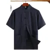 Ethnic Clothing Tang Suit Traditional Chinese Men's Stand-up Collar Cotton Linen Shirt And Trousers Male Hanfu Pocket Tai Chi