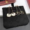 Designer Charm Carter Amulet Earrings 925 Sterling Silver Plated 18k Gold Long Peace