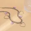 Chaînes Déclaration Grand Coeur Pendentif Collier Femmes Bohême Rose Papillon Ras Du Cou Bijoux Cadeau Mignon Pour Fille Croix Chaîne Collier Esthétique