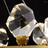 Żyrandole luksusowe kryształowy miedź postmodernistyczne jadalnia okrągłe światła żyrandola