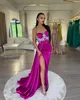 Elegant Rosy Pink Prom Dresses Diamond Sweetheart Party Evening Gowns Split Formal Long Special Occasion dress