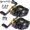 Carretes de baitcasting Sougayilang Carrete de pesca 7.2 1 Relación de engranaje de alta velocidad Arrastre máximo 8Kg Carrete de baitcasting para carpa Pesca de lubina Baitcaster Pesca 230619