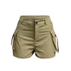 Pantalones cortos activos para mujer, cintura alta, informales, cómodos, con bolsillos laterales, pantalones de verano, talla 14