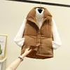 Vrouwen Vesten Vrouwen Corduroy Vest Warme Jas 2023 Herfst En Winter Down Katoen Mouwloze Jas Effen Kleur Casual vrouwelijke Vest