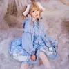 Vestidos Casuais 2023 Outono Estilo Japonês Menina Kawaii Vestido Sweet Lolita Bonito Orelhas de Laço Gótico Loli Cosplay Robe Oversize Anos 90