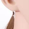 Studörhängen 925 Silver Geometric Punk Cross Piercing Earring for Young Teen Girl Hook Rock Style Pendientes Anti-Allergy 2023