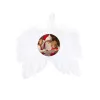 Sublimation Blank Christmas Feather Angel Wings Ornament Hanging White Decoration MDF Pendants for Christmas Tree Crafts Angel Wing Xmas