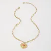 Chaînes de luxe coeur sculpture champignon pendentif collier couleur or chaîne tour de cou bohème femmes mode fête bijoux
