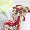 Sleutelhangers Chinese Zodiac Geit Schapen Rood Mooie Crystal Charm Portemonnee Handtas Autosleutel Sleutelhanger Sleutelhanger Party Bruiloft Verjaardagscadeau