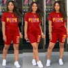 Survêtements pour femmes HLJ Casual ROSE Lettre Impression Deux Pièces Ensembles Femmes Col Rond T-shirt Et Biker Shorts D'été Correspondant 2pcs Tenues