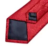 Papillon di lusso in seta rossa paisley per uomo fazzoletto gemelli con spilla catena accessori per feste di nozze regalo all'ingrosso