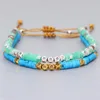 Брецлеты из шарма ручной работы натурального камня Boho Yoga Bracelet Braclet Brangle Оригинальный зеленый с сплавными бусинками регулируемый размер