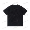 xinxinbuy Men designer Tee t shirt 23ss plaid Jacquard towel fabric sets short sleeve cotton women white black XS-2XL