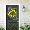 Decorative Flowers Delicate Spring Summer Artificial Garland Full Bloom Sunflower Wreath Refreshing Mood Simulation Balcony Supply