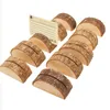 Natural Semicircular Wood Card Holder Wooden Stump Wedding Party Card Holder Stand Office Desk Menu Photo Clips