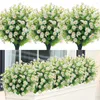 Fleurs décoratives 5 pièces fleur de Simulation pratique entretien facile Po accessoire jardinière en plastique cimetière faux chrysanthème