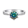 Bague Solitaire JoyceJelly Bague Verte Pour Femmes Solide En Argent Sterling 925 Ronde Mariée Fiançailles De Mariage Bijoux 230617