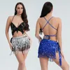 Stage Wear Women's Dance Dress High-quality Exquisit Amba Sexy Chacha Belly Sequins Suit Skirt Tassels Nightclubs Clothing