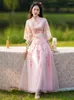 Conjunto de vestido de dama de honra estilo chinês Xiuhe feminino étnico, conjunto de vestido de dama de honra Hanfu para o verão Traje Tradicional Tang Han