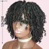 Dreadlock парик Ombre плетеные парики Синтетические волосы Африканские афро -короткие парики для чернокожих женщин скручивают вязание парика черного коричневого цвета 99J L230520