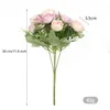 Dekorative Blumen, 1 Blumenstrauß, 12 Köpfe, Seide, künstliche Rose, gepresste getrocknete Pflanzen für Hochzeit, Zuhause, Herbst, Party, Tischdekoration, Blume