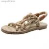 Sandalen 2022 Nieuwe Sandalen Vrouw Schoenen Gevlochten Touw met Traditionele Casual Stijl en Eenvoudige Creativiteit Mode Sandalen Vrouwen Zomer Schoenen T230619