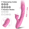 Massagegeräte-Schub-G-Punkt-Vibrator für Frauen Clitoris Stimulator Zunge lecken automatische Teleskop-Masturbation