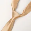 Bow Ties Top Quality Microfiber Waterproof Mens Tie 7CM Slim Silk Fashion Solid Gold For Men Wedding Party Groom Necktie Gift BOX