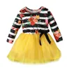 Girl Dresses Toddler Girls Long Sleeve Floral Prints Leopard Princess Dress Dance Party Fall Applique First