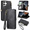 Zipper PU Leather Wallet Cases For Samsung M54 M14 A24 A04E A14 A34 A04E A54 F14 S23 Ultra S22 Plus Retro Geometry Credit Card Slot Pocket Flip Cover Holder Book Pouch