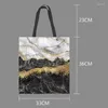 Borse da sera Marmo Texture naturale Tote Bag Canvas Stampa imitazione