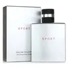 Man Sport Perfume Spray 100 ml Eau de Toillette Edt Woody Pikantne nuty Metalowa srebrna szary butelka Kolonia Dobry zapach długotrwały i szybka dostawa