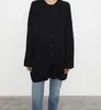 Vrouwen Knits 2023 Vrouw WOL Kabel TWIST Gebreid Vest Oversized LANGE Truien V-hals Zijzakken Mouwen Mode Tops