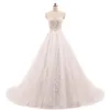 Vestido de noiva robe de bal vintage robes de mariée champagne appliques en dentelle casse