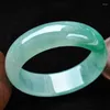 Bangle Authentic Natural Jade Green Armband Women's Floating Flowers Water Transparent Fashion Gift