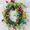 Decorative Flowers Christmas Candle Beautiful For Spring Butterflies Garden Wreath Decor Door Lighted Gnomes With Timer