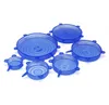 Silicone Stretch Suction Pot Lids 6pcs/set Kitchen Tools Accessories 100% Food Grade Food Wrapper Fresh Keeping Wrap Seal Lid Pan Cover Preservative Film JL1235