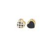 Boucles d'oreilles à tige mode tendance lumière luxe exquis noir blanc Double face amour boucle d'oreille cadeau Banquet femmes bijoux 2023