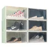 Annan hemlagringsorganisation Sneaker Box Stackable Combined Shoes Folding Plastic Case Dammtät låda Clear Organizer Shoebox 230617