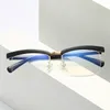 60019 Nieuwe Brillen Frame Anti Blauw Licht Bijziendheid Brillen Frame Frameloze mannen Zakelijke Mode Punk Cross Bloem Stijl