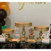 8sets Cake Stand Dessert Cupcake Pastry Candy Display Plate Pedestal Holder Round Metal for Wedding Event Birthday Party Gold Rose black