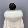 Scarves 2023 Faux Raccoon Fur Collar Winter Women Scarf Jackets Hood Decor Shawl Multicolor Men Coat F037