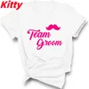 T-shirts Team Groom Print Men T-shirts EVJF Bachelorette Boy Wedding Male Tops Tees Groom la Mariee party T shirt 230617