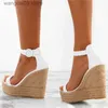 Sandals 2022 Woman Summer Sexy Wedge Sandals Platform Ladies High Heels Shoes Women Fashion Str Buckle Open Toe Casual Female Footwear T230619