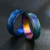 Anéis cluster fashion 6mm dragon skin spinner anel ansiedade anel para mulheres homens rotatable anti stress fidget casal jóias presente