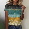 Kadınlar bluz bayanlar üstleri 2023 Yaz Kısa Elbiseler 3D Floral Baskılı Tişört Kadınlar Yarım Kollu Fashon Y2K Büyük boyutlu Günlük Günlük